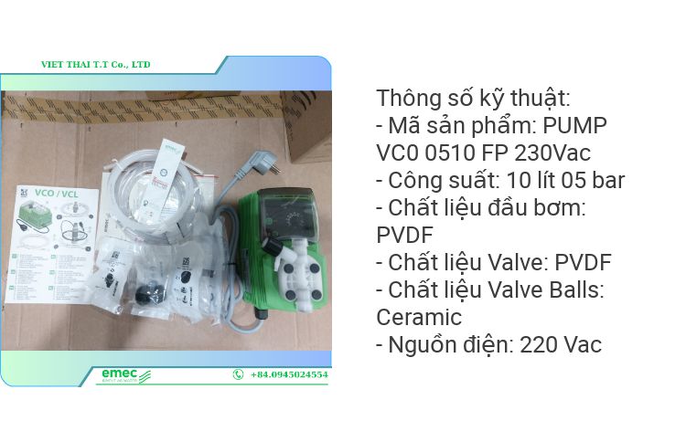 Bơm định lượng EMEC - V Series - VCO 0510 ( 10 l/h - 05 bar)